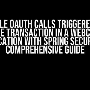 Multiple Oauth Calls Triggered for a Single Transaction in a WebClient Application with Spring Security: A Comprehensive Guide