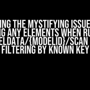 Solving the Mystifying Issue: Not Getting Any Elements When Running modeldata/{modelID}/scan with Filtering by Known Key